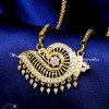 DLA1312 - Pure Impon Jewellery White Stone Sangu Dollar Chain