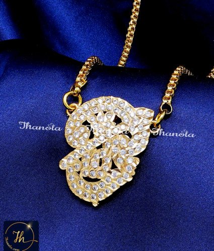 DLA1314 - Original Impon Jewellery Tamil Om Pendant Chain