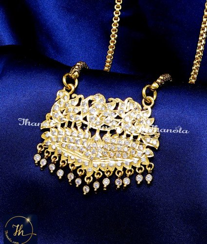 DLA1318 - Attractive Impon White Stone Swan Dollar Chain for Women