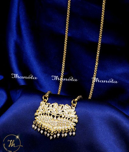 DLA1318 - Attractive Impon White Stone Swan Dollar Chain for Women