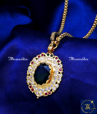 DLA1334 - Traditional Stone Dollar Chain Designs for Women