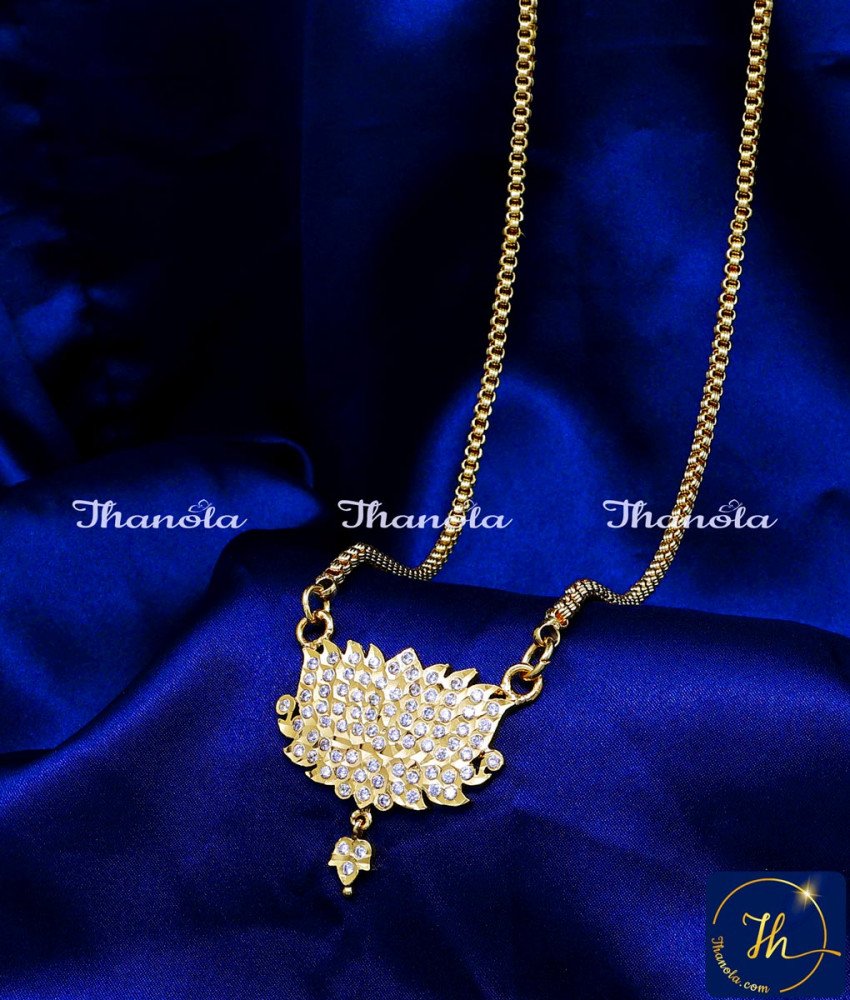 Five Metal White Stone Lotus Pendant with 1 Year Guarantee Impon White Stone Lotus Pendant