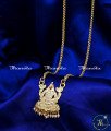 Traditional Impon White Stone Lakshmi Pendant - Premium Gold Plated Impon White Stone Pendant 1gm gold plated jewellery online