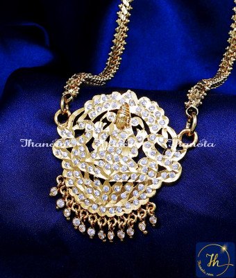 DLA1339 - Impon White Stone Lakshmi Dollar Chain 1 Year Guarantee