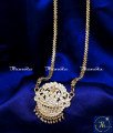 Impon White Stone Lakshmi Dollar Chain 1 Year Guarantee lakshmi pendant long chain designs