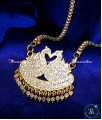 Premium Impon Gold Plated Swan Dollar Chain for Women Impon White Stone Dollar Chain