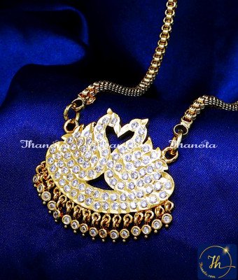 DLA1340 - Premium Impon Gold Plated Swan Dollar Chain for Women