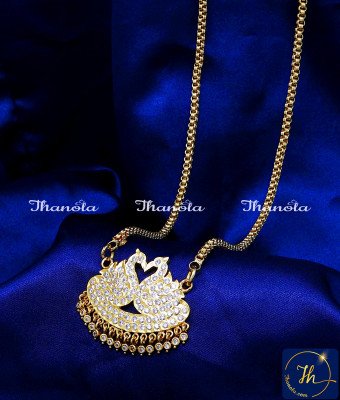 DLA1340 - Premium Impon Gold Plated Swan Dollar Chain for Women