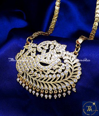 DLA1343 - Five Metal Peacock Design Gold Plated Dollar Chain for Festivals