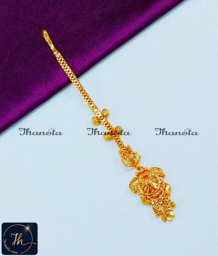 Simple Light Weight Small Maang Tikka Design Gold maang tikka online