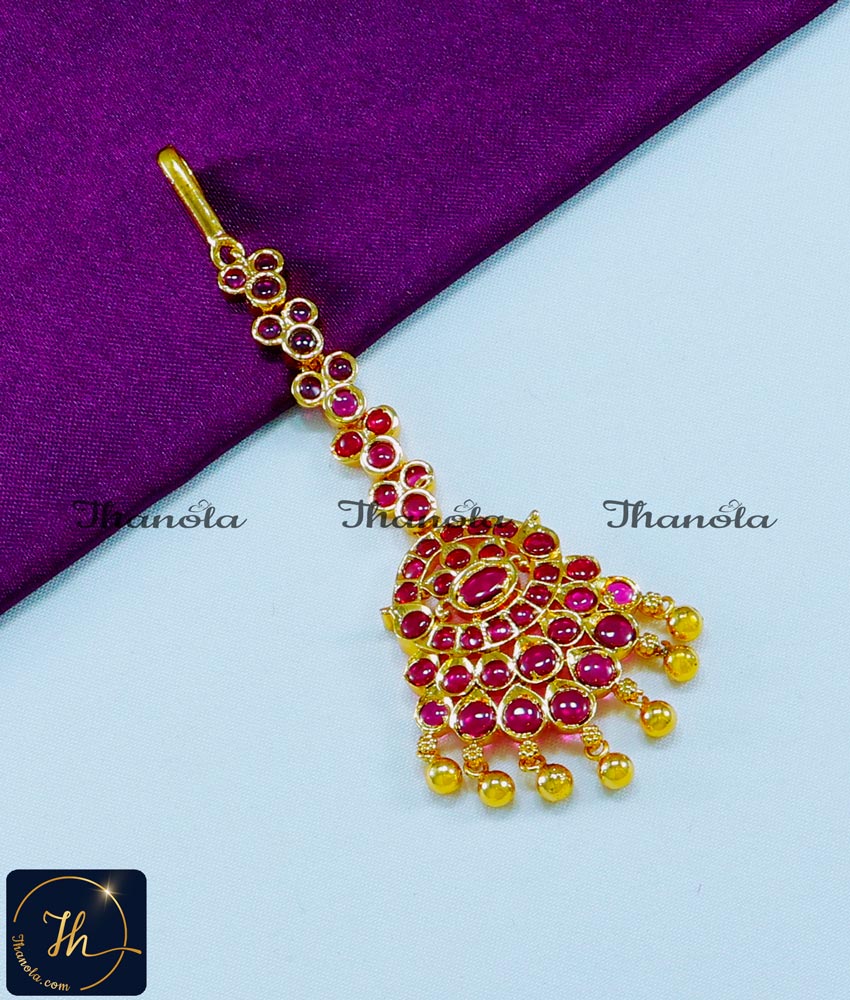 First Quality Kemp Ruby Antique Nethi Chutti Gold kemp stone antique nethi chutti gold