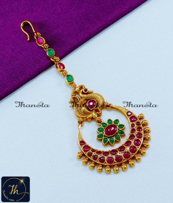 NCA1239 - Chandbali Artificial Jewellery Kemp Nethi Chutti Gold