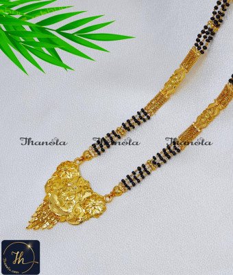 BBA1118 - 36 Long Traditional Long Yellow Gold Mangalsutra Design