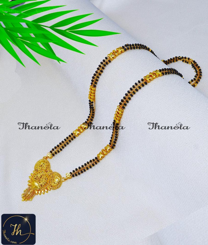 New Nallapusalu Chain Forming Gold Plated Mangalsutra Latest Nallapusalu Designs In Gold Long