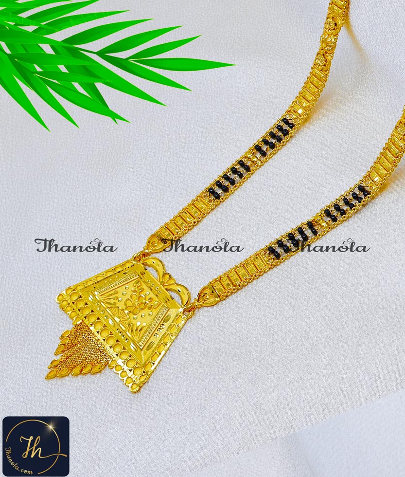 modern traditional gold hindu mangalsutra design