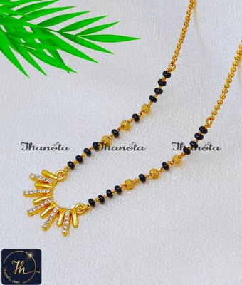 BBA1152 - Gorgeous Diamond Stone Short Modern Mangalsutra Design