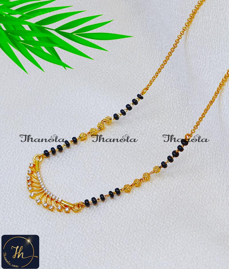 short diamond mangalsutra design