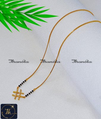 BBA1154 - Charming White Stone Pendant Modern Mangalsutra Design