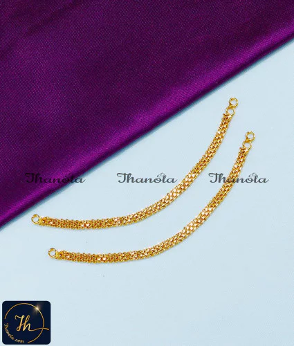 Gold Plated Daily Use Earring Chain for Heavy Earrings ear chain latest gold matilu designs