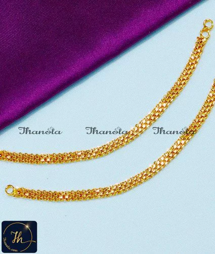 Gold Plated Daily Use Earring Chain for Heavy Earrings ear chain latest gold matilu designs