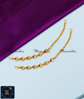 MTA1114 - Impon Jewellery White and Ruby Stone Matilu Designs