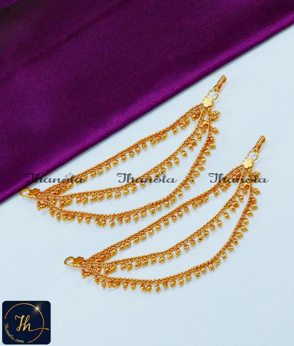 Wedding Jewellery 3 Layer Side Mattal Designs Gold latest champaswaralu designs