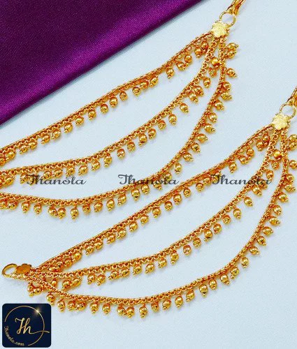 Wedding Jewellery 3 Layer Side Mattal Designs Gold latest champaswaralu designs