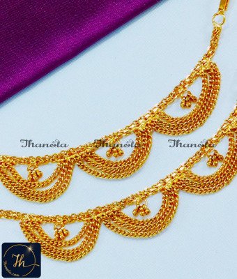 MTA1149 - New Layered Mattal Gold Design Hair Ornament Jewellery