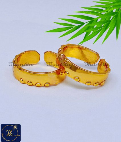 TRG1496 - Latest Bichhiya Design Gold Like Daily Use Toe Rings