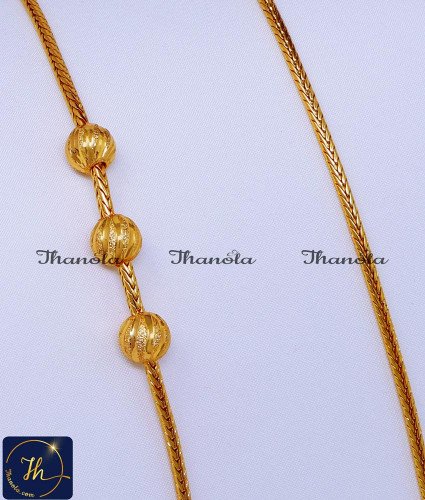MCN1598 - Gold Model New Model Mugappu Thali Chain Without Stone