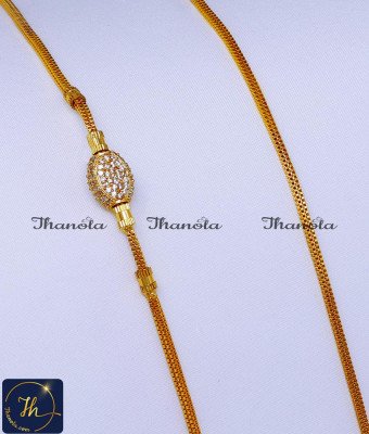 MCN1610 - Latest Collection Diamond Mugappu Thali Chain Design