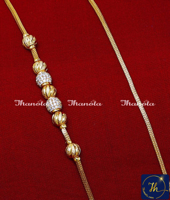 MCN1654 - Gorgeous Diamond Mugappu Thali Chains Designs Online