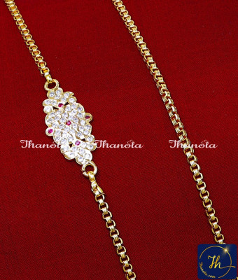 MCN1663 - Traditional Daily Wear Impon Stone Mugappu Chain Design