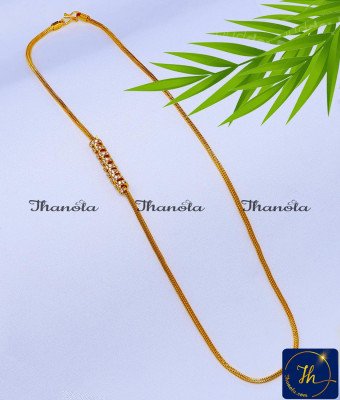 MCN1670 - Spiral Design 1 Gram Gold Thali Kodi Mugappu Chain MCN1670 - Spiral Design 1 Gram Gold Thali Kodi Mugappu Chain