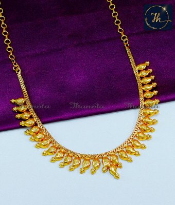 NLA0113 - Cute Gold Design Simple Light Weight Mango Necklace