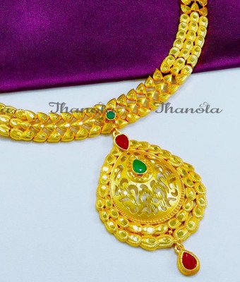 NLA0758 - Best Quality 2 Gram Gold Wedding Gold Necklace Designs