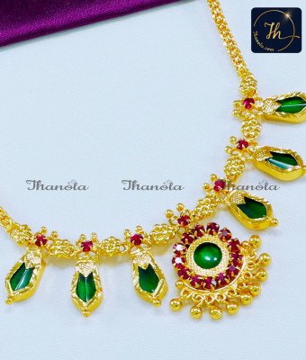 NLA0816 - Kerala Wedding Jewellery Gold Covering Palakka Necklace