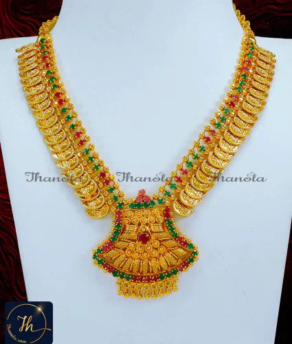 Traditional Gold Lakshmi Kasu Artificial Necklace Design kasu necklace latest designs