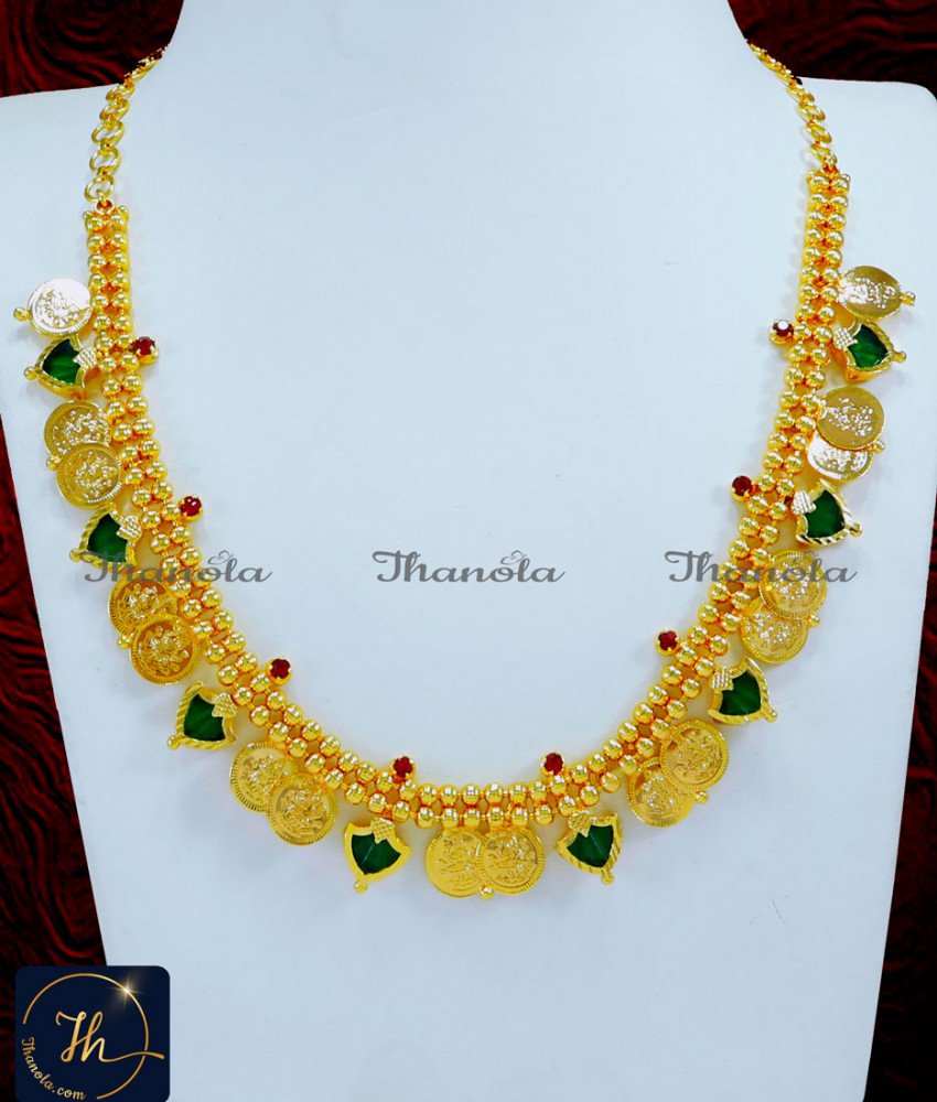 Latest Lakshmi Coin Palakka Necklace Designs New Model palakka necklace gold