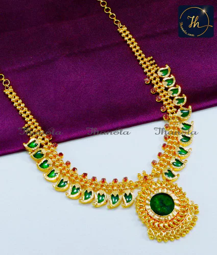 Traditional Kerala Jewellery Mango Palakka Necklace Gold kerala traditional necklace designs