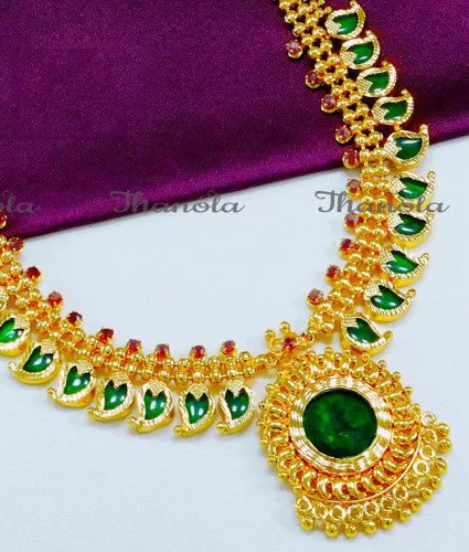 Traditional Kerala Jewellery Mango Palakka Necklace Gold kerala traditional necklace designs