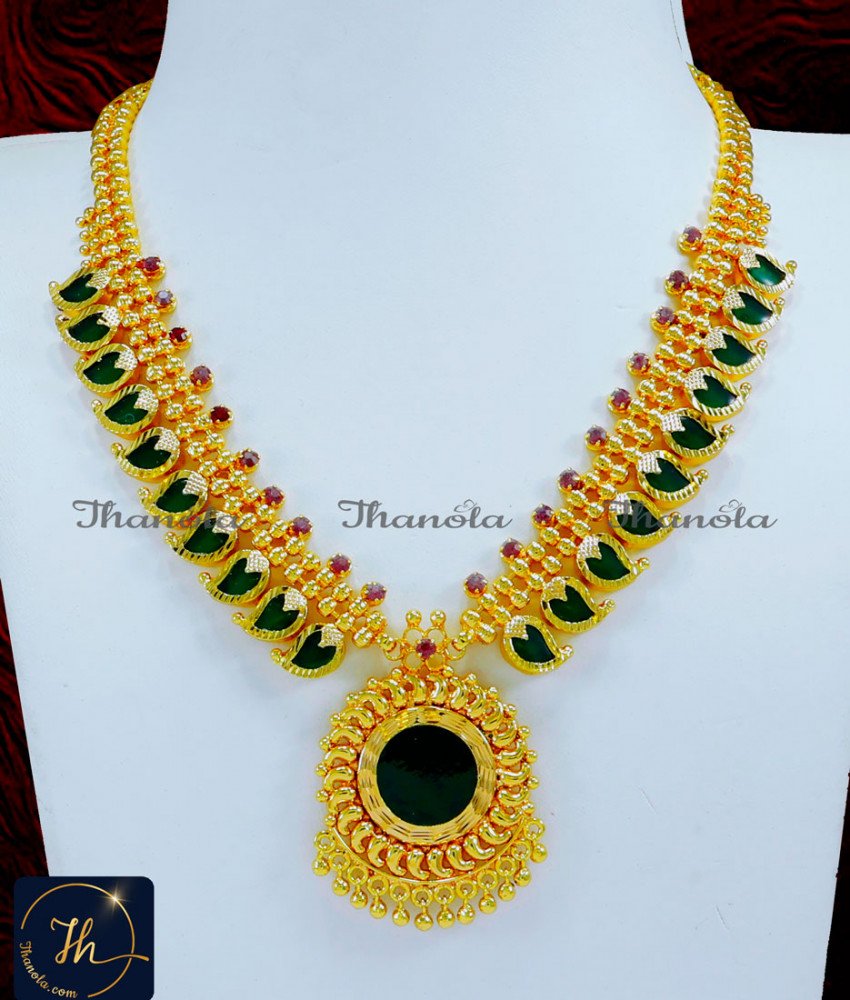 Traditional Kerala Jewellery Mango Palakka Necklace Gold kerala traditional necklace designs