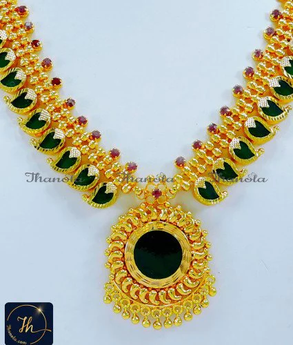 Traditional Kerala Jewellery Mango Palakka Necklace Gold kerala traditional necklace designs