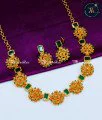 Unique Flower Design Emerald Necklace Set for Lehenga emerald necklace set