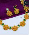 Unique Flower Design Emerald Necklace Set for Lehenga emerald necklace set