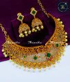Premium Quality Antique Gold Pearl Choker Necklace Set gold antique choker necklace designs