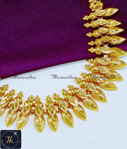 NLA1024 - New Kerala Style Light Weight Gold Necklace Design