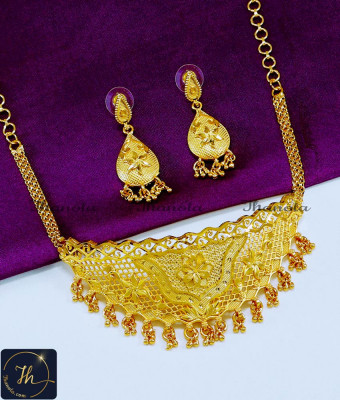 NLA1055 - 2 Gram Gold Forming Yellow Gold Choker Necklace Set