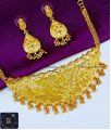 2 Gram Gold Forming Yellow Gold Choker Necklace Set light weight gold choker designs with price