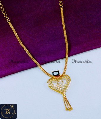 NLA1070 - Simple Single Stone Necklace Light Weight Gold Model